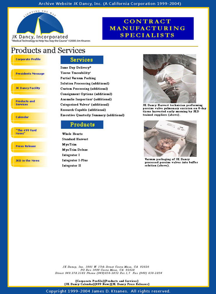 JK Dancy Products and Services Page